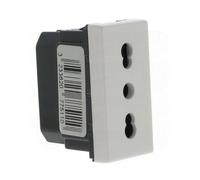 Prise de courant 2P+T 10A ou 16A standard italien Mosaic 1 module blanc LEGRAND