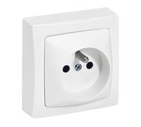 Prise de courant 2P+T à bornes automatiques Appareillage saillie complet - blanc
