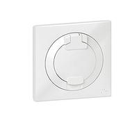 Prise de courant 2P+T à puits DOOXIE 16A IP44 livrée avec plaque carrée blanche