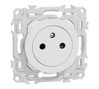 Prise de courant - 2P + T - Affleurante - Bornes automatiques - Odace - S920052 - Schneider - Blanc craie