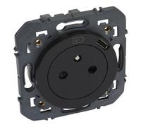 Legrand Prise de courant Dooxie 600541 2P+T avec chargeur Type-C intégré Noir