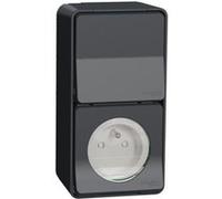 Schneider Electric – Prise 2P+T Mureva Styl MUR36025 – va-et-vient vertical – IP55/IK08 – gris