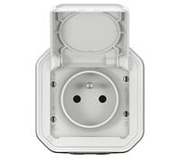 Prise de courant 2P+T Plexo complet saillie blanc LEGRAND 069781L
