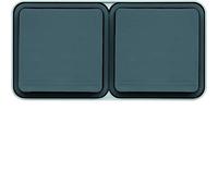 prise de courant 2p+t double horizontale 16a hager cubyko complète saillie grise