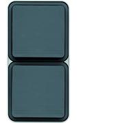 Hager Prise de courant Cubyko 2P+T double verticale 16 A complète saillie grise