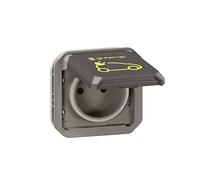 Legrand Prise de courant Plexo Green'Up 2P+T 16 A 230 V étanche Anthracite 069885L