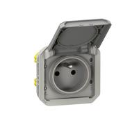 prise de courant - 2p+t - gris - composable - legrand plexo 069551l