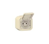 Prise de courant 2P+T étanche Plexo 16A 250V IP55 IK08 livrée complète pour fixation saillie - sable - 069776L - Legrand