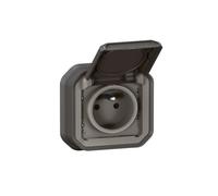 Prise de courant 2P+T complet encastré - anthracite - Plexo LEGRAND
