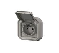 Prise de courant 2P+T Plexo complet encastré gris LEGRAND 069831L