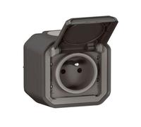 Prise de courant 2P+T Plexo complet saillie anthracite (069791L)