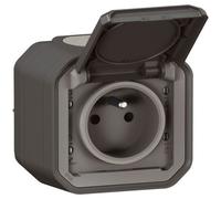Prise de courant 2P+T - Plexo - complet saillie - anthracite