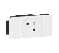Prise de courant 2P+T pour goulotte Mosaic Link - Blanc - 077101L - Legrand