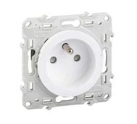 Schneider Electric - Odace prise de courant 2P+T blanc, à vis, 4 connexions rapides par pôle - S520049