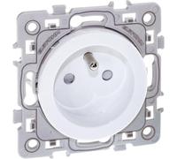 Prise de courant 2P+T Square 1 poste - 16A - 250V - Blanc - Avec griffes