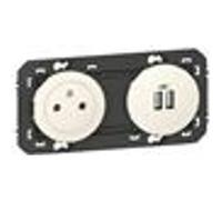 Legrand Chargeur USB 2P+T 2 postes Blanc