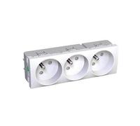 prise de courant 2p+t triple 45 degrés - blanc polaire - bornes auto - schneider altira