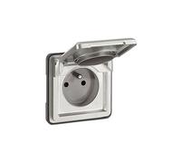 Legrand Prise de courant Soliroc IK10 2P+T 16A 250V avec volet bornes auto FB anti-vandalisme