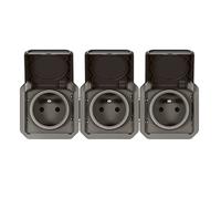 prise de courant - 3 x 2p+t - horizontale - anthracite - composable - legrand plexo 069844l