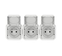 prise de courant - 3 x 2p+t - horizontale - blanc - composable - legrand plexo 069644l