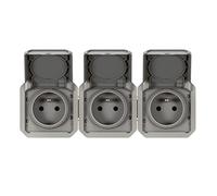 Legrand – Prise de courant Plexo 069564L – 3 x 2P+T horizontale gris composable