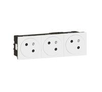 Legrand Prise de surface Mosaic Link 077143L – Triple 2P+T 6 modules Blanc