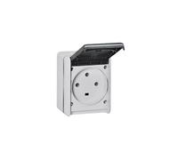Prise de courant 32A 3P+T Plexo IP44 - Complet en saillie - Gris