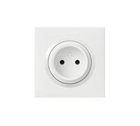 Legrand Prise de courant Dooxie One 600734 – 2P à puits 16A – Plaque carrée blanche, griffes