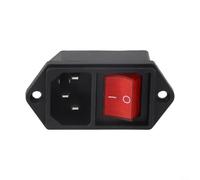 Prise de courant AC-008 2 en 1 triangulaire avec interrupteur LED rouge pour connexion d'équipements électriques