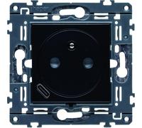 Prise de courant affleurante 2P+T avec USB-C Night - HAGER WXF114N