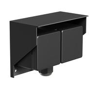 Prise de courant apparente PIWI pour l'extérieur IP44 double noir horizontal