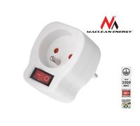 Maclean Prise avec interrupteur MCE13 - Protection contre les surtensions 3500 W - Type E 2P+T Blanc