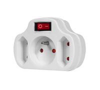 Maclean Prise de courant triple MCE142 – Interrupteur illuminé, Protection enfants, 250V 16A
