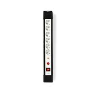NEDIS Multiprises parasurtenseurs d'extension - 6 Voies - Schuko/Type F (CEE 7/7) - Protection Contre Les surtensions: 13.500 A - 3.00 m - 3500 W - 16 A - 230 V ~ 50/60 Hz- Noir/Blanc