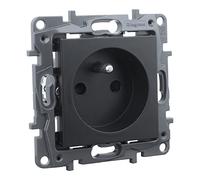 Prise de courant avec sécurité enfant 2P + E franz. Système noir Niloe Step encastré Protection tactile