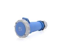 Prise de courant CEE Fiche industrielle IP67 en bleu Gris 32A, 3 pôles, 230V, CE, SB, RoHS, Reach