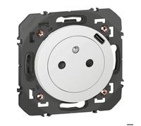 Prise terre + USB 1 poste Dooxie Blanc Legrand