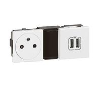 Legrand Prise 2P+T et double USB Mosaïc – 4 modules