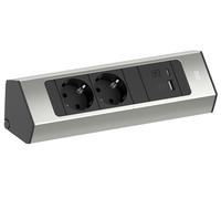Prise de Courant D'Angle Casia Cuisine Inox Douille Combinaison USB A & C