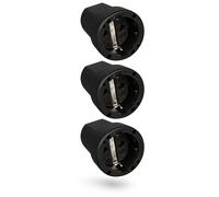 Prise de courant de sécurité HEITECH en caoutchouc avec protection contre la flexion - pack de 3 prises de courant de sécurité