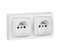 Prise de courant double 2 poles - Legrand - 86078 - Blanc RAL 9010 - Intérieur - Electrique