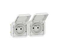 Prise de courant double - LEGRAND - 069642L - 2x2P+T - IP55 étanche - 16A 250V