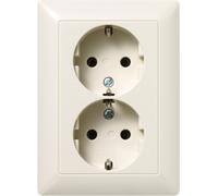 Prise de courant double SCHUKO®, 16 A 250 V Jung AS 5020 U blanc