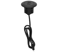 Prise de courant double USB pour la recharge de téléphone, prise de courant USB pour canapé, rétroéclairage LED bleu intégré avec couvercle en spirale, compatible avec fauteuil