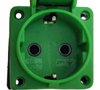 Prise de courant encastrée 230V 16A IP54 Prise de courant en saillie verte SCHUKO System TpE 0589