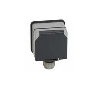 Prise de courant étanche 3P+N+T avec éclips de protection Plexo IP66 complet 20A 400V~ - gris - 90457 - Legrand