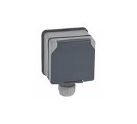 Prise de courant étanche 3P+T avec éclips de protection Plexo IP66 complet 20A 400V~ - gris - 90456 - Legrand