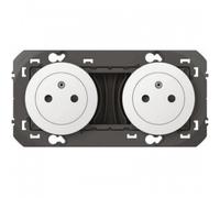 Legrand Prise double DOOXIE 2x2P+T 16A précâblées surface blanc