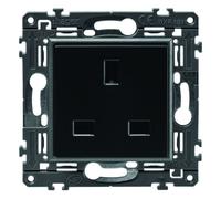 Prise de courant gallery 2P+T standard britannique night, livrée avec support - HAGER WXF191N