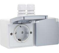 Prise De Courant Horizontale Double Étanche 16A 250V IP44 (Prise européenne) - 700-37836